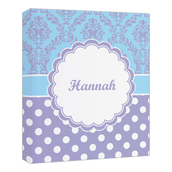 Custom Purple Damask & Dots Canvas Print - 20x24 (Personalized)