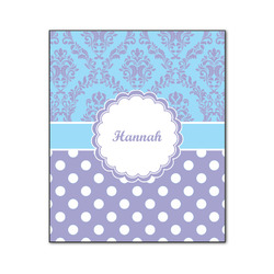 Purple Damask & Dots Wood Print - 20x24 (Personalized)