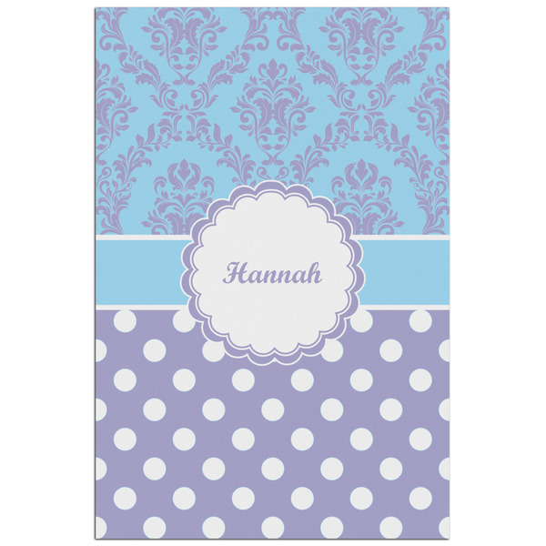 Custom Purple Damask & Dots Poster - Matte - 24x36 (Personalized)