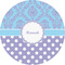 Purple Damask & Dots 3" Multipurpose Round Labels - Single Sticker