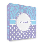 Purple Damask & Dots 3 Ring Binder - Full Wrap - 2" (Personalized)