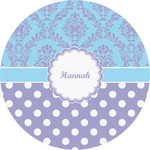 Purple Damask & Dots Multipurpose Round Labels - 5" (Personalized)