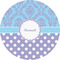 Purple Damask & Dots 5" Multipurpose Round Label - Single Sticker