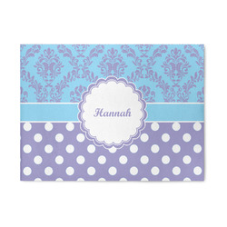 Purple Damask & Dots Area Rug (Personalized)