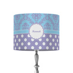 Purple Damask & Dots 8" Drum Lamp Shade - Fabric (Personalized)