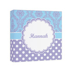 Purple Damask & Dots Canvas Print - 8x8 (Personalized)