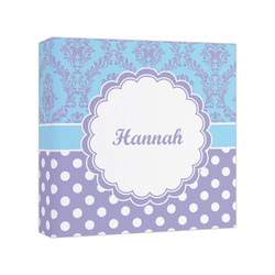 Purple Damask & Dots Canvas Print - 8x8 (Personalized)