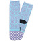Purple Damask & Dots Adult Crew Socks - Single Pair - Front and Back