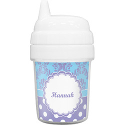 Purple Damask & Dots Baby Sippy Cup (Personalized)