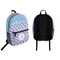 Purple Damask & Dots Backpack front and back - Apvl