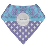 Purple Damask & Dots Bandana Bib (Personalized)