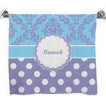 Purple Damask & Dots Bath Towel (Personalized)