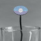 Purple Damask & Dots Black Plastic 7" Stir Stick - Oval - Main