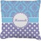 Purple Damask & Dots Burlap Pillow (Personalized)