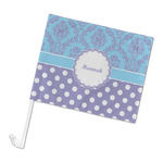 Purple Damask & Dots Car Flag (Personalized)