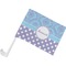 Purple Damask & Dots Car Flag w/ Pole