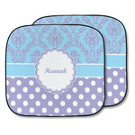 Purple Damask & Dots Car Sun Shade - Two Piece (Personalized)