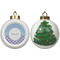 Purple Damask & Dots Ceramic Christmas Ornament - X-Mas Tree (APPROVAL)