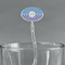 Purple Damask & Dots Clear Plastic 7" Stir Stick - Oval - Main