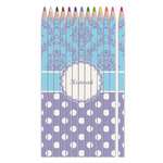 Purple Damask & Dots Colored Pencils (Personalized)