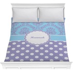 Purple Damask & Dots Comforter - Full / Queen (Personalized)