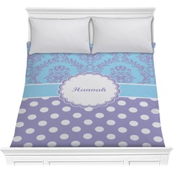 Purple Damask & Dots Comforter - Full / Queen (Personalized)