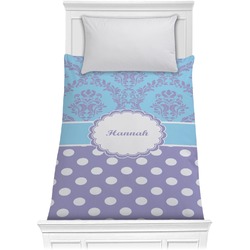 Purple Damask & Dots Comforter - Twin XL (Personalized)