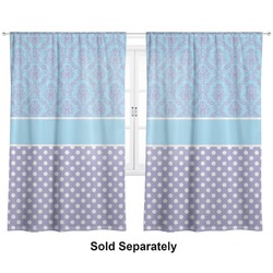 Purple Damask & Dots Curtain Panel - Custom Size