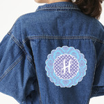 Purple Damask & Dots Large Custom Shape Patch - 2XL (Personalized)