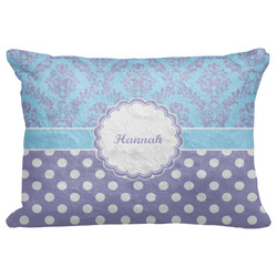 Purple Damask & Dots Decorative Baby Pillowcase - 16"x12" w/ Name or Text