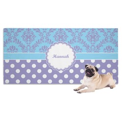 Purple Damask & Dots Dog Towel (Personalized)