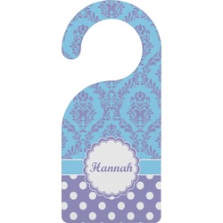 Purple Damask & Dots Door Hanger (Personalized)