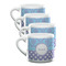 Purple Damask & Dots Double Shot Espresso Mugs - Set of 4 Front