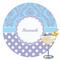 Purple Damask & Dots Drink Topper - XLarge - Single with Drink