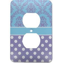 Purple Damask & Dots Electric Outlet Plate