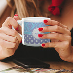 Purple Damask & Dots Double Shot Espresso Cup - Single (Personalized)