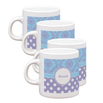 Purple Damask & Dots Single Shot Espresso Cups - Set of 4 (Personalized)