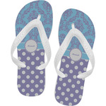 Purple Damask & Dots Flip Flops - XSmall (Personalized)