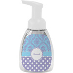 Purple Damask & Dots Foam Soap Bottle (Personalized)