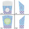 Purple Damask & Dots French Fry Favor Box - Front & Back View