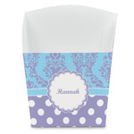 Purple Damask & Dots French Fry Favor Boxes (Personalized)