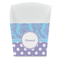 Purple Damask & Dots French Fry Favor Boxes (Personalized)