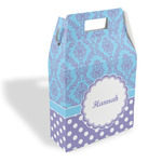 Purple Damask & Dots Gable Favor Box (Personalized)