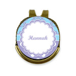 Purple Damask & Dots Golf Ball Marker - Hat Clip - Gold