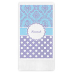 Purple Damask & Dots Guest Towels - Full Color (Personalized)
