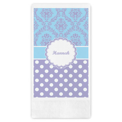 Purple Damask & Dots Guest Paper Towels - Full Color (Personalized)