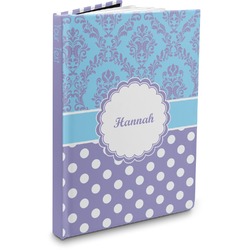Purple Damask & Dots Hardbound Journal - 7.25" x 10" (Personalized)