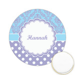 Purple Damask & Dots Printed Cookie Topper - 2.15" (Personalized)