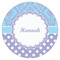 Purple Damask & Dots Icing Circle - Small - Single