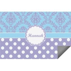Purple Damask & Dots Indoor / Outdoor Rug (Personalized)